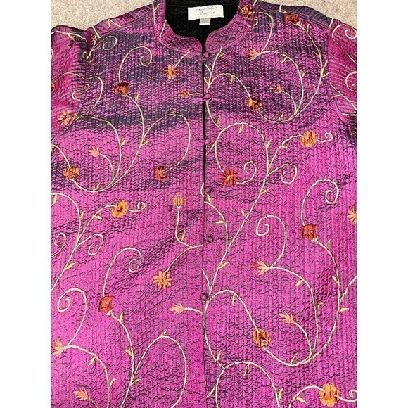 Sam Hilo Purple Pink Embroidered Jacket Reversible Large - Picture 7 of 7